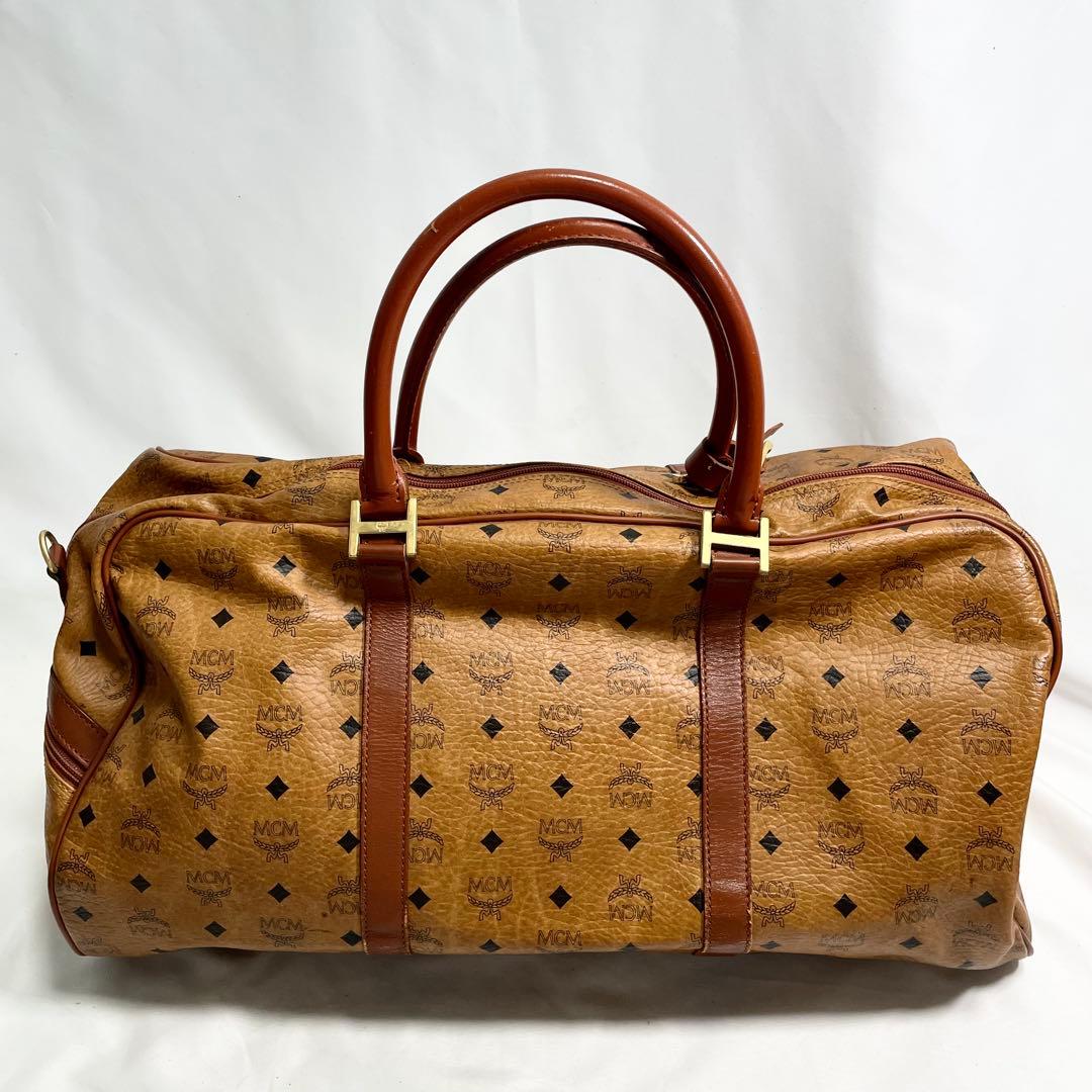 MCM ボストンバッグ 2way ヴィセトス柄 レザー 大容量 旅行バッグ ロゴ