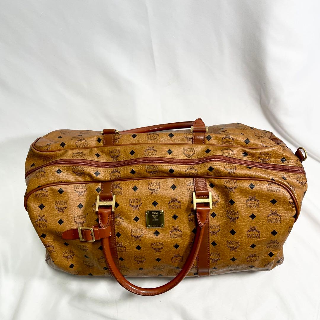 MCM ボストンバッグ 2way ヴィセトス柄 レザー 大容量 旅行バッグ ロゴ