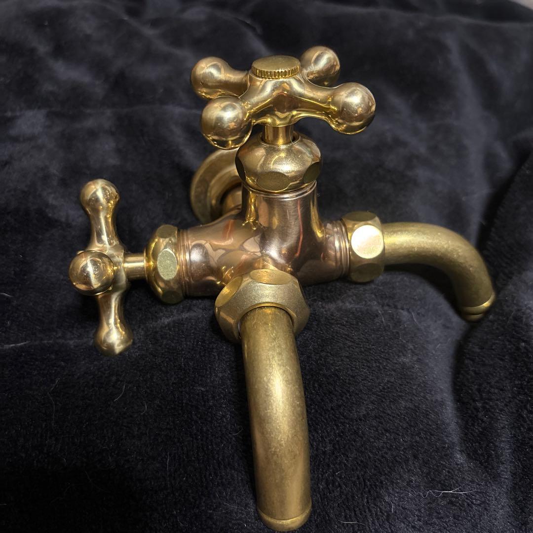 真鍮製クラシックダブルハンドル蛇口