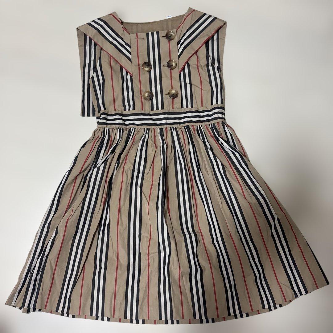 BURBERRY ストライプ ノースリーブ ワンピース 12Y