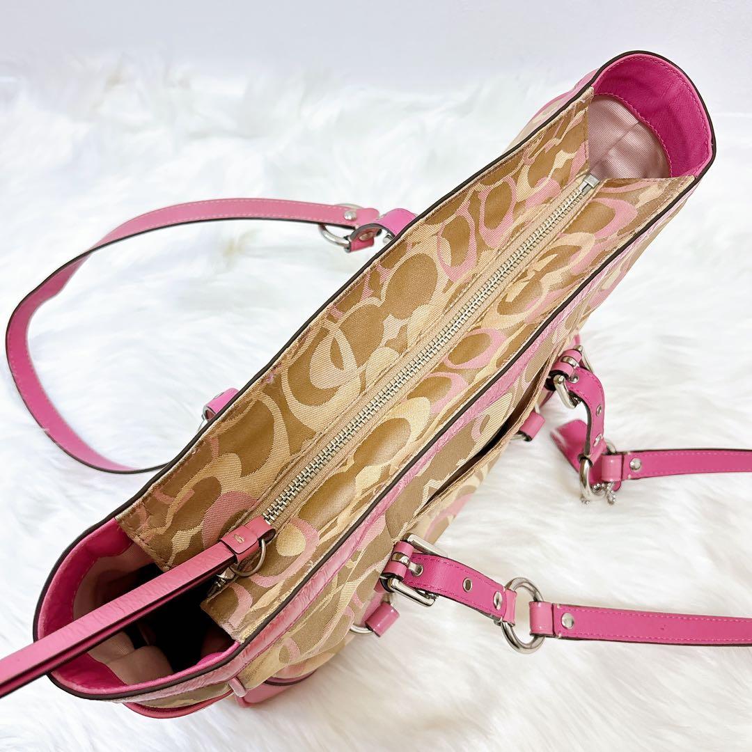 バッグ COACH Signature Tote bag y2k turn lock