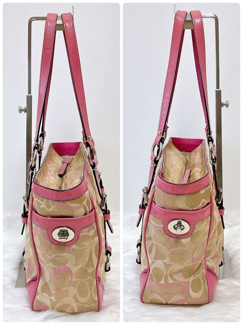 バッグ COACH Signature Tote bag y2k turn lock
