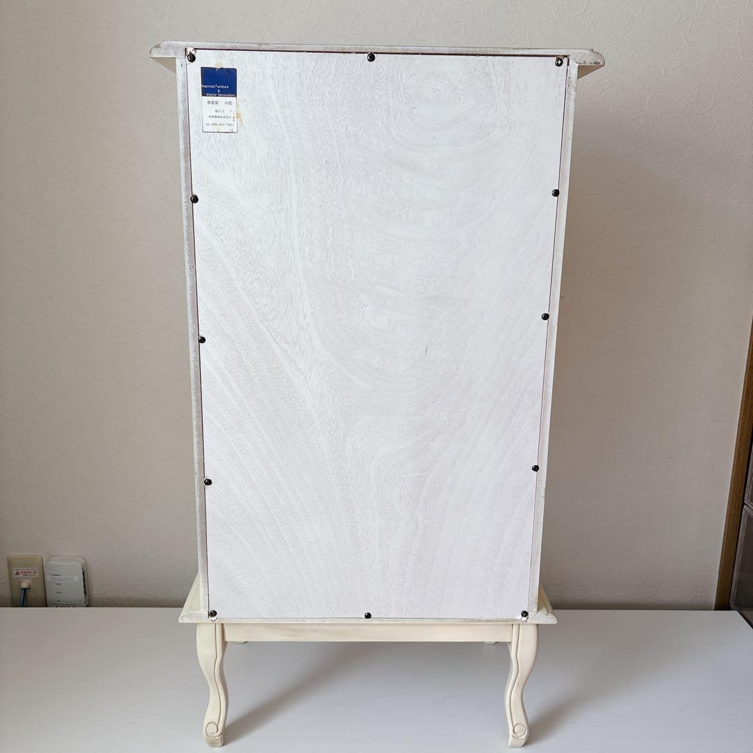 クインシーズ フィオーレ 5段チェスト オフホワイト ロココ調 美品 輸入家具