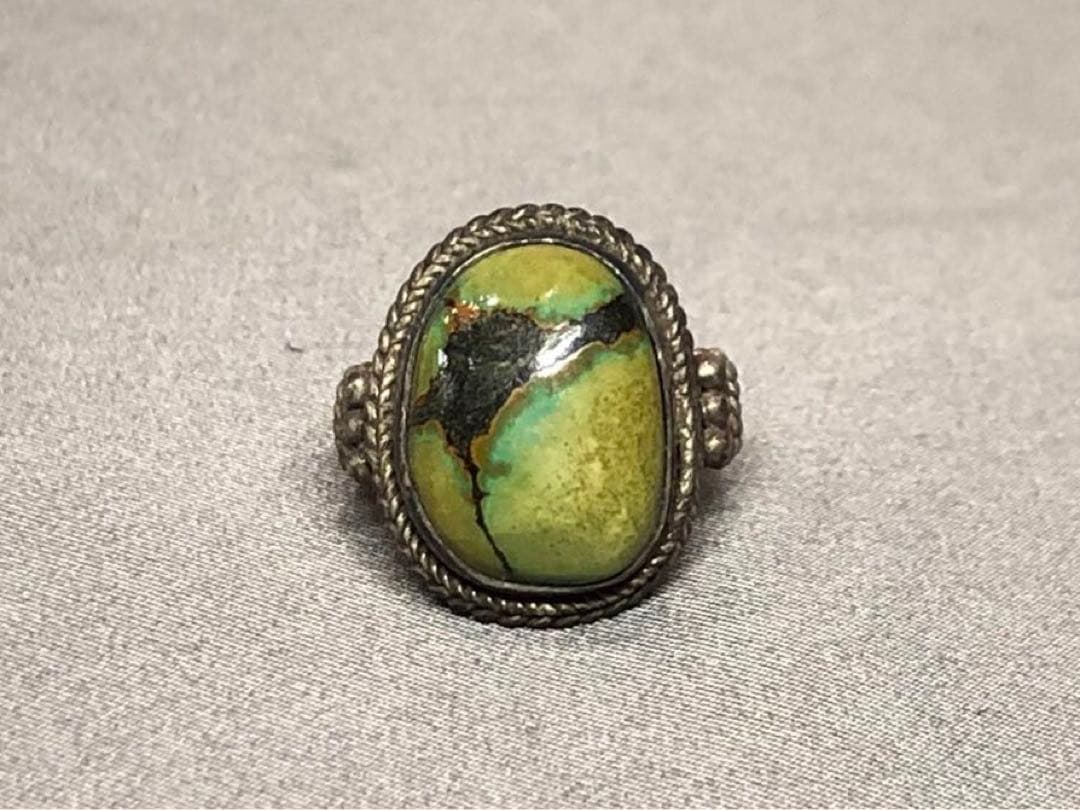 ①大粒SILVER925【ターコイズ リング】インディアンジュエリー ネイティブ