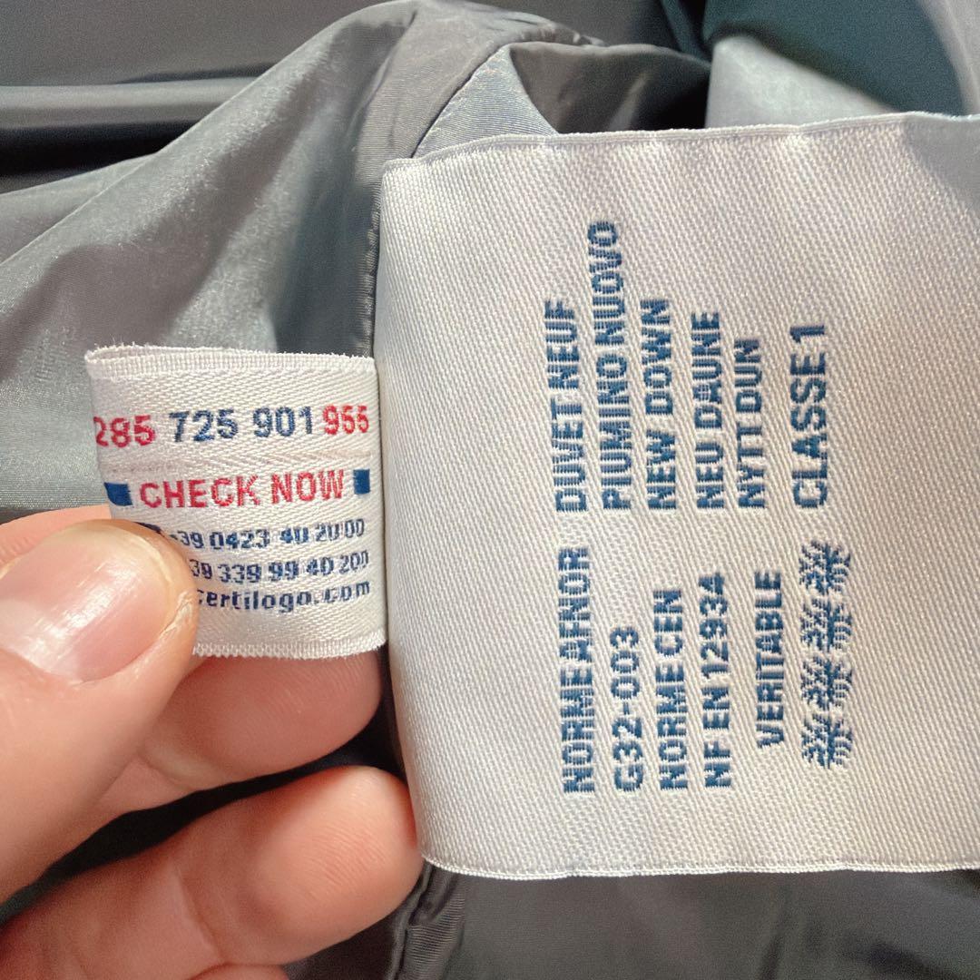 MONCLER モンクレール ダウンジャケット ワッペン フリル グレー フード