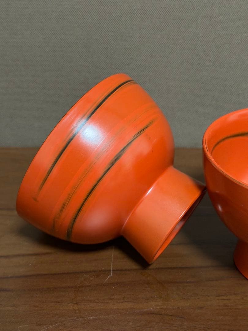 【高級品　根来塗】箱入り 漆器 汁椀　小さめ　高級品