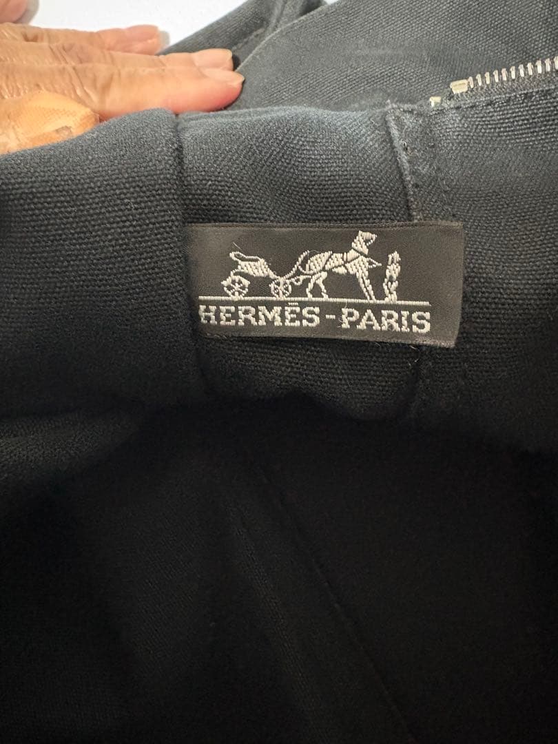 HERMES フールトゥMMキャンパスブラック トートバッグ