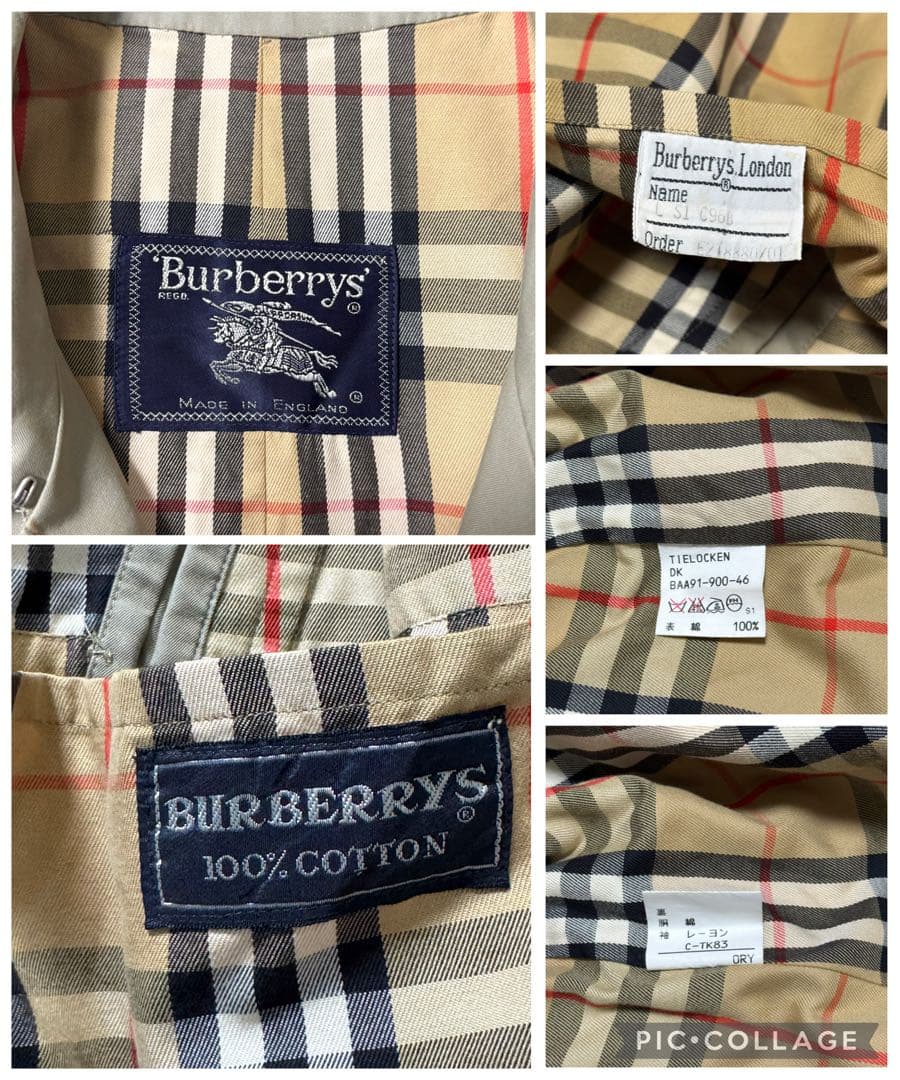 希少 90s Burberrys 英国製 1枚袖 バーバリー タイロッケンコート