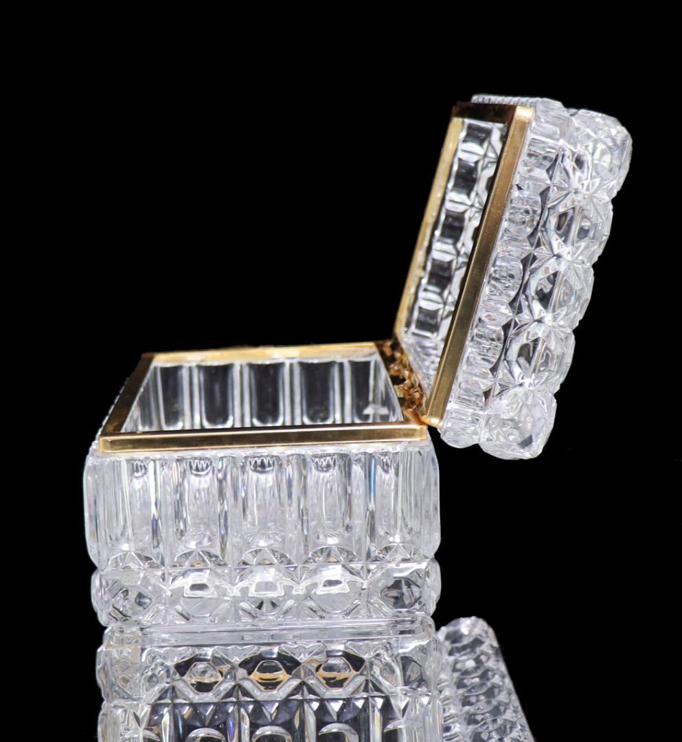 オールド・バカラ 特大サイズ 2.5kg19cm 切子宝石箱 ジュエリーボックス