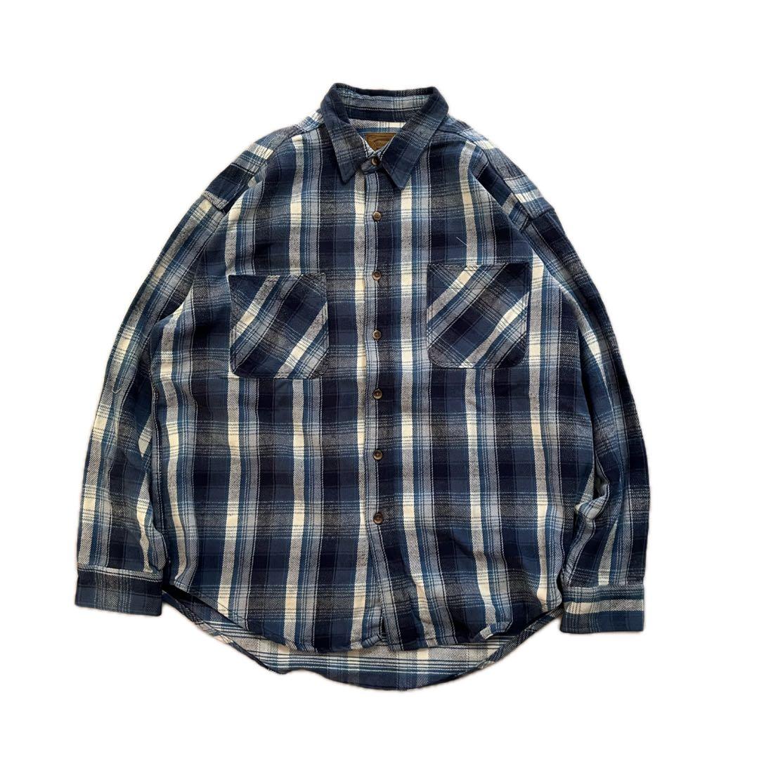 た*)様 90s/ST.JOHNS BAY/USA製/L/ネルシャツ/BIG M