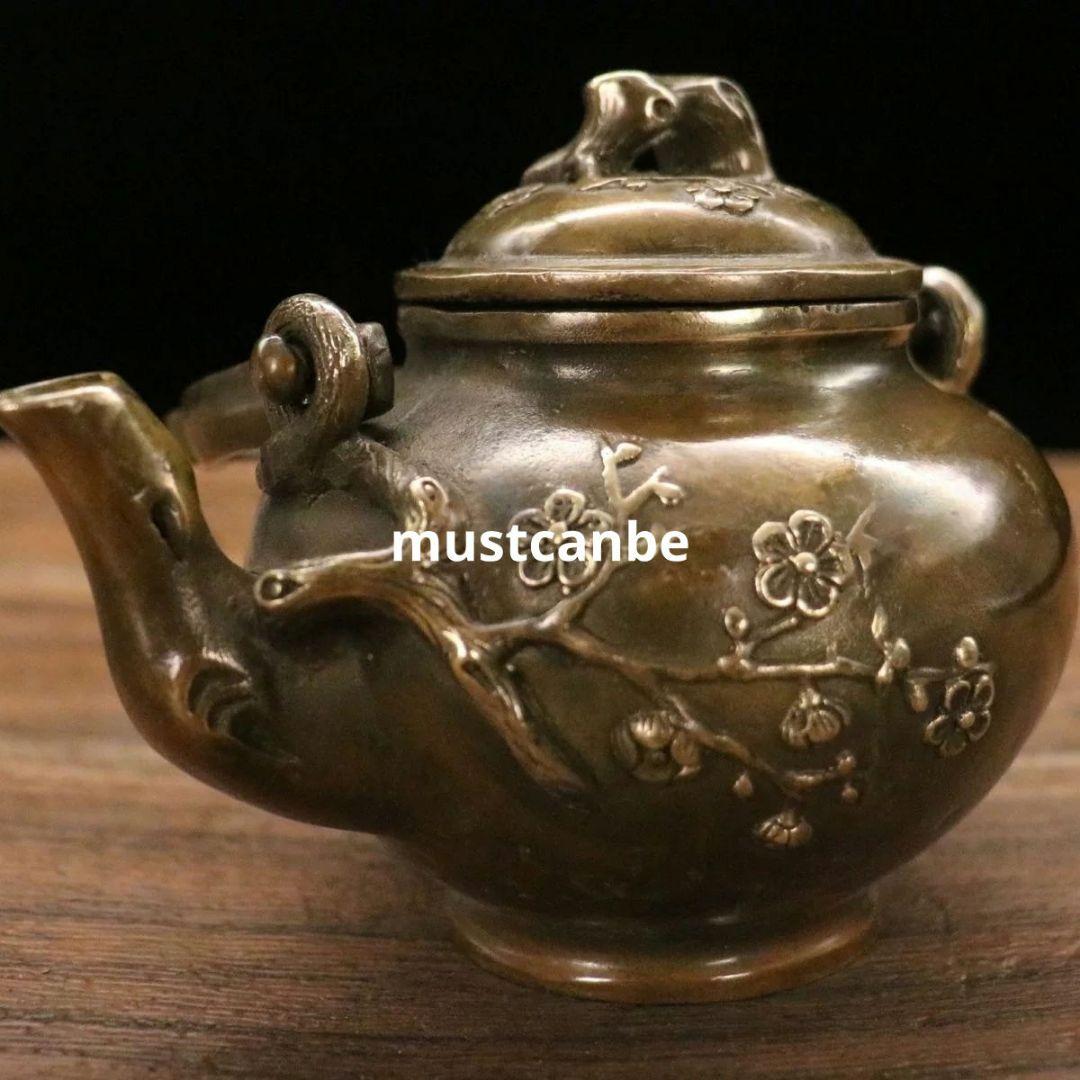 銅器 茶壺 梅花壺 煎茶器 茶道具 装飾品 工芸品 置物