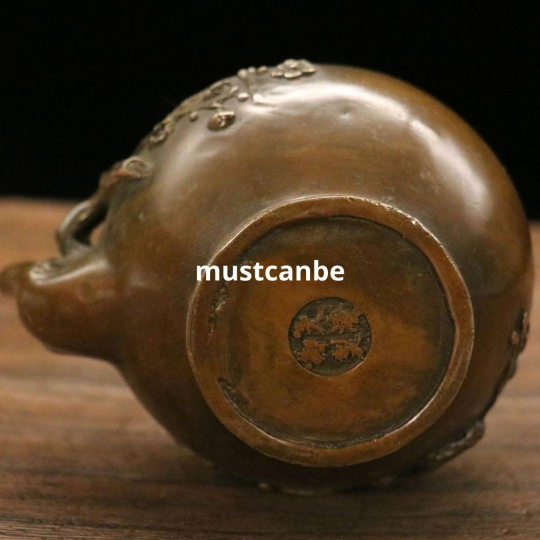 銅器 茶壺 梅花壺 煎茶器 茶道具 装飾品 工芸品 置物
