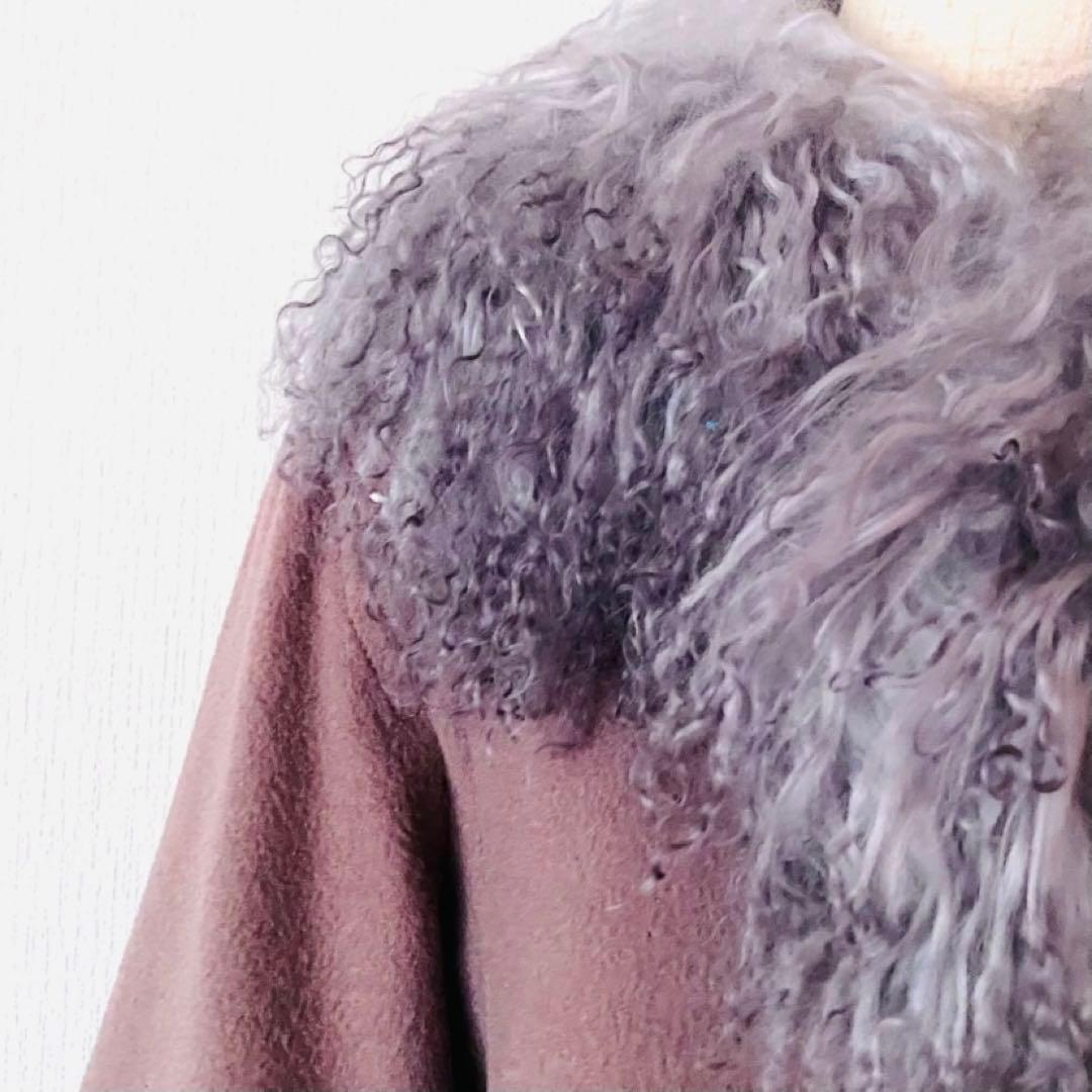 極美品✨◆PIERRE BALMAIN◆30万 チベットラムファーウールコート
