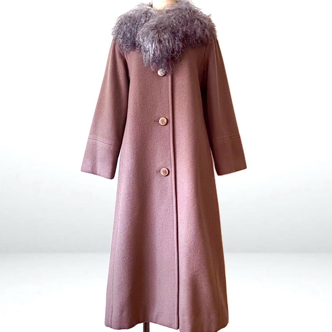 極美品✨◆PIERRE BALMAIN◆30万 チベットラムファーウールコート