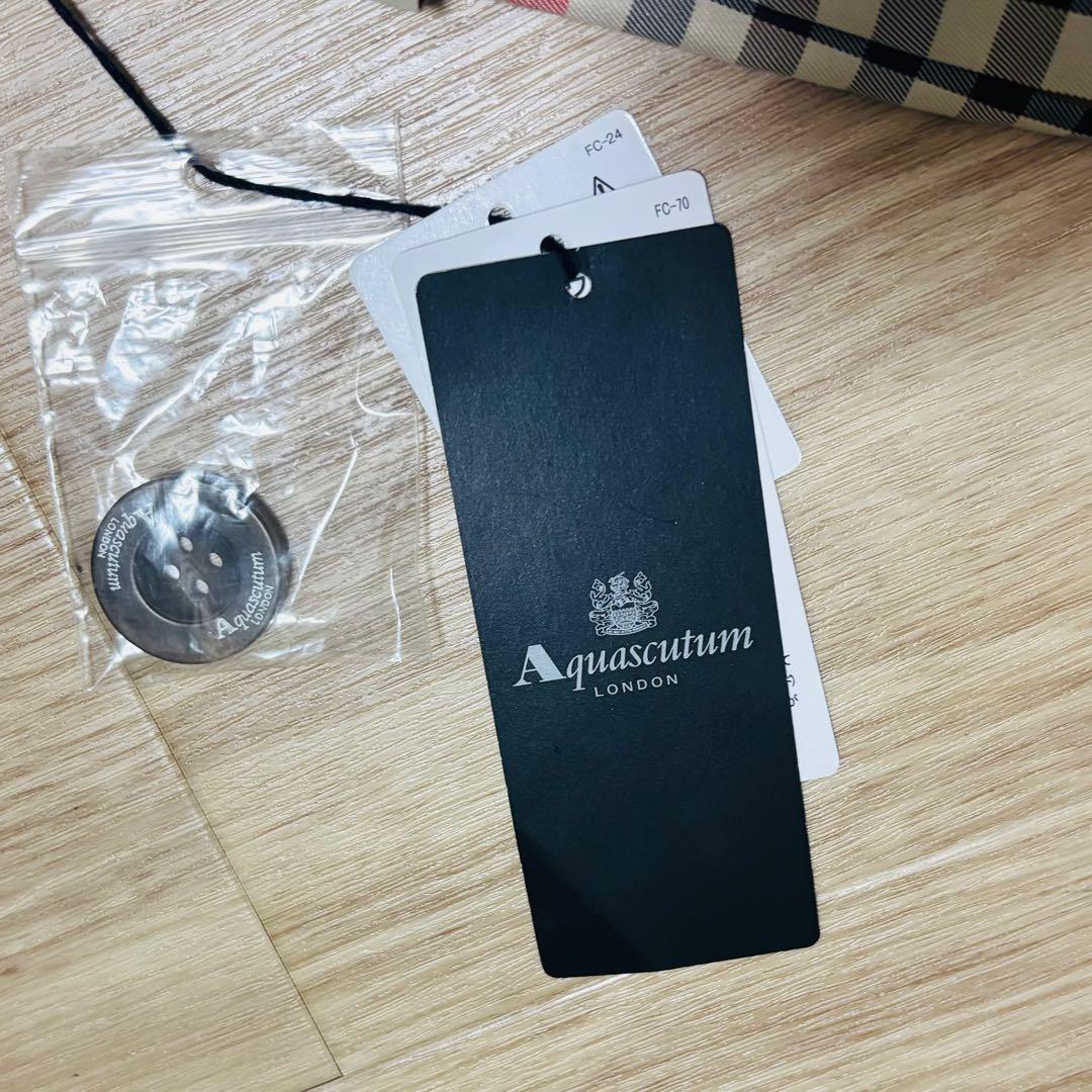 ★新品未使用★タグ付きAquascutum チェック柄トレンチレインコートM〜L