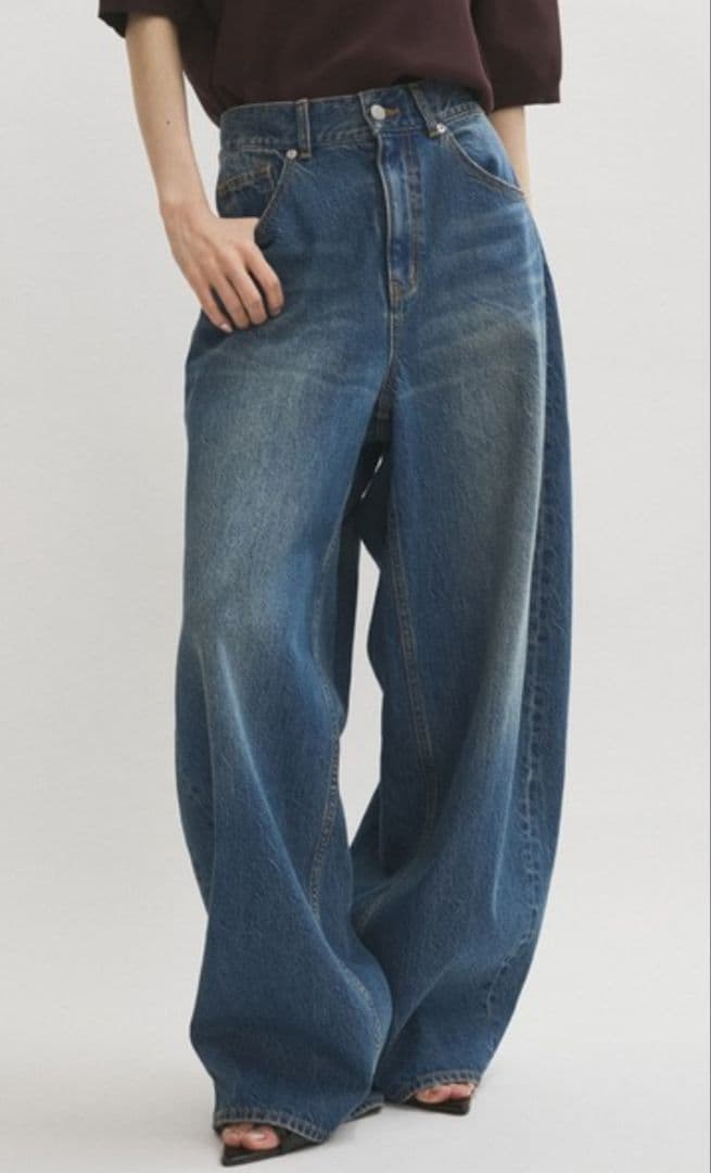 アダムエロペ☆サステナブルバックタックワイドデニム38