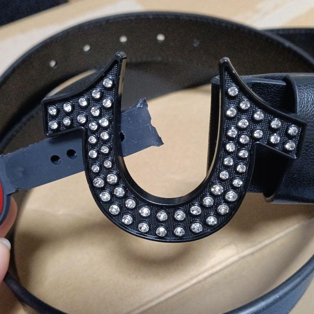 TRUE RELIGION メタルホースシューエンブレム クラシック ベルト