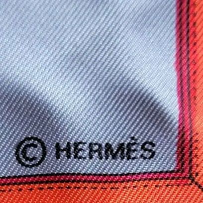 エルメス　大判スカーフ　シルクスカーフ　 馬具　紋章柄　グランデテヌエ　88.５