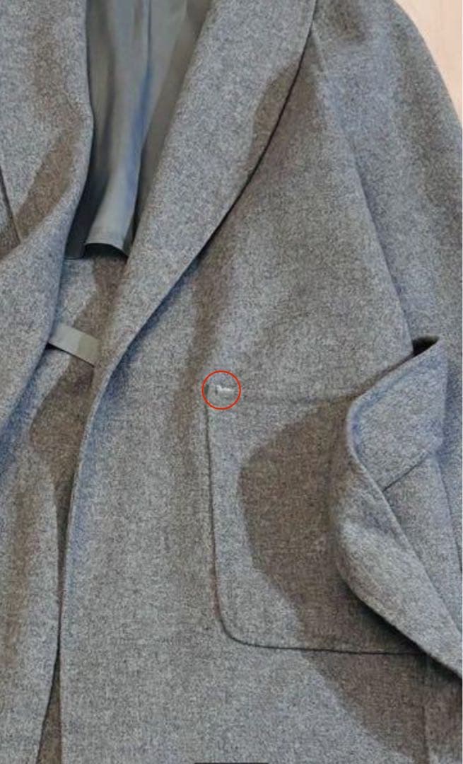 IENA イエナ カシミヤ混 ガウンリバーコート ロングコート M グレー