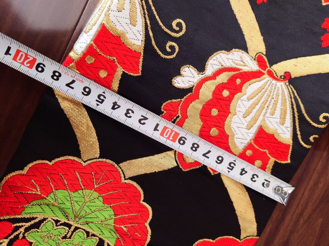 七五三　ハーフ成人式　ジュニア帯　作り帯　1点物　黒系　蝶柄　ハンドメイド