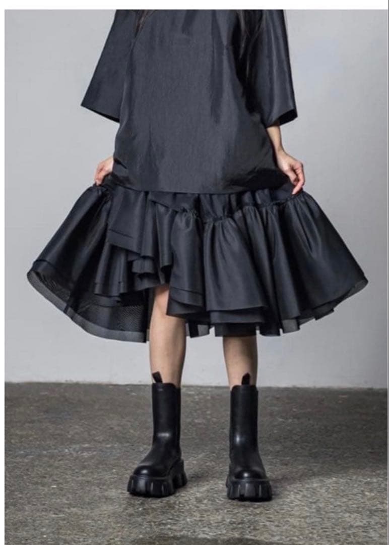 Lig. tulle skirt ブラック 黒