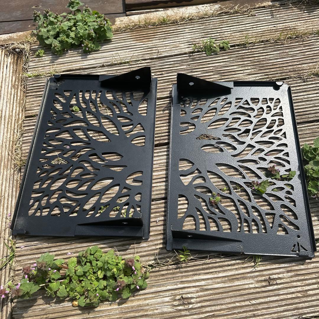 ハレテーブル BLACK DESIGN アイアンテーブルツリー柄