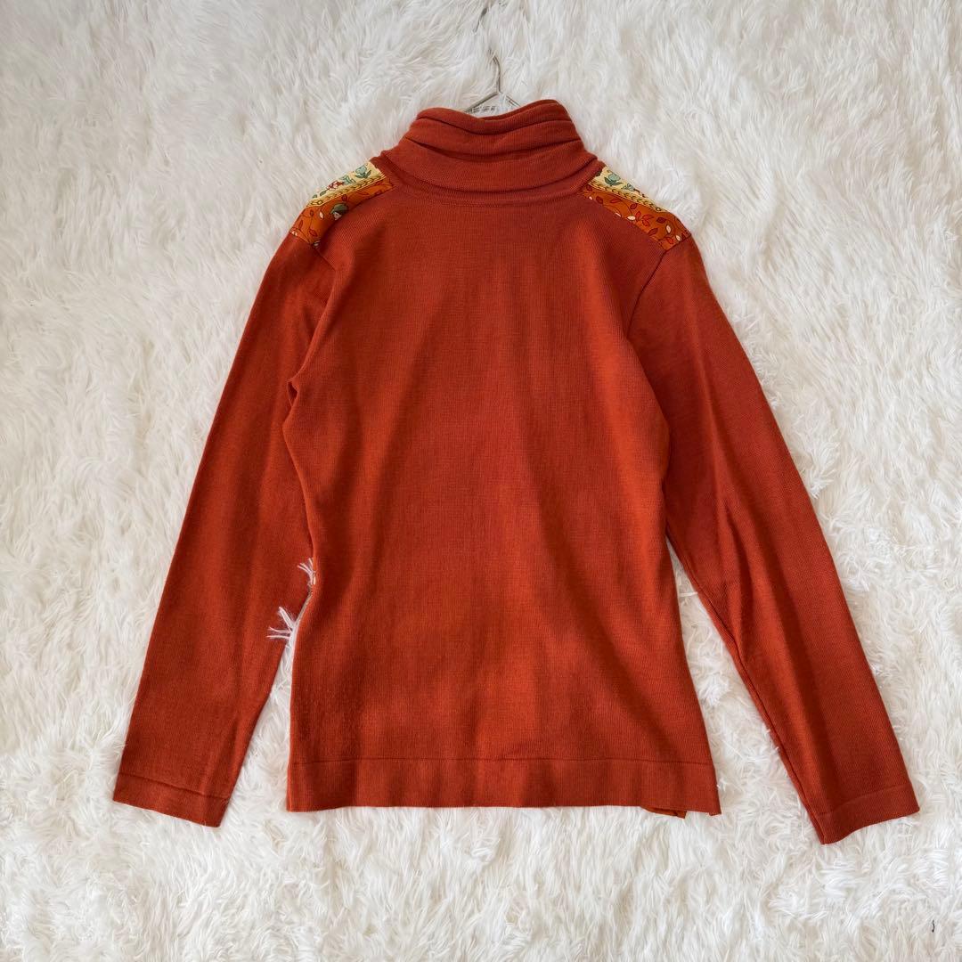 ETRO ミラノ　スカーフ柄　ウールトップス　シルク　長袖　重ね襟