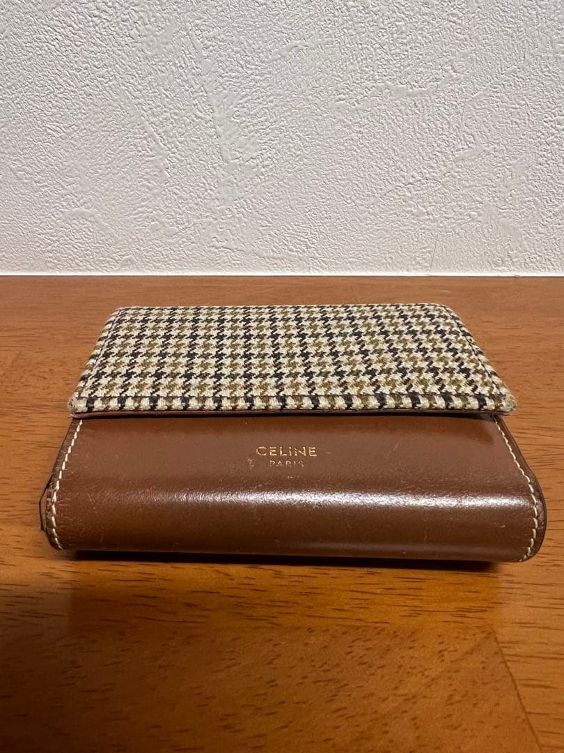 CELINE チェック柄 三つ折り財布