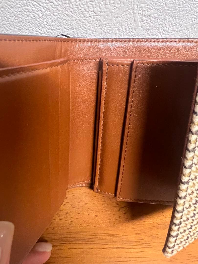 CELINE チェック柄 三つ折り財布
