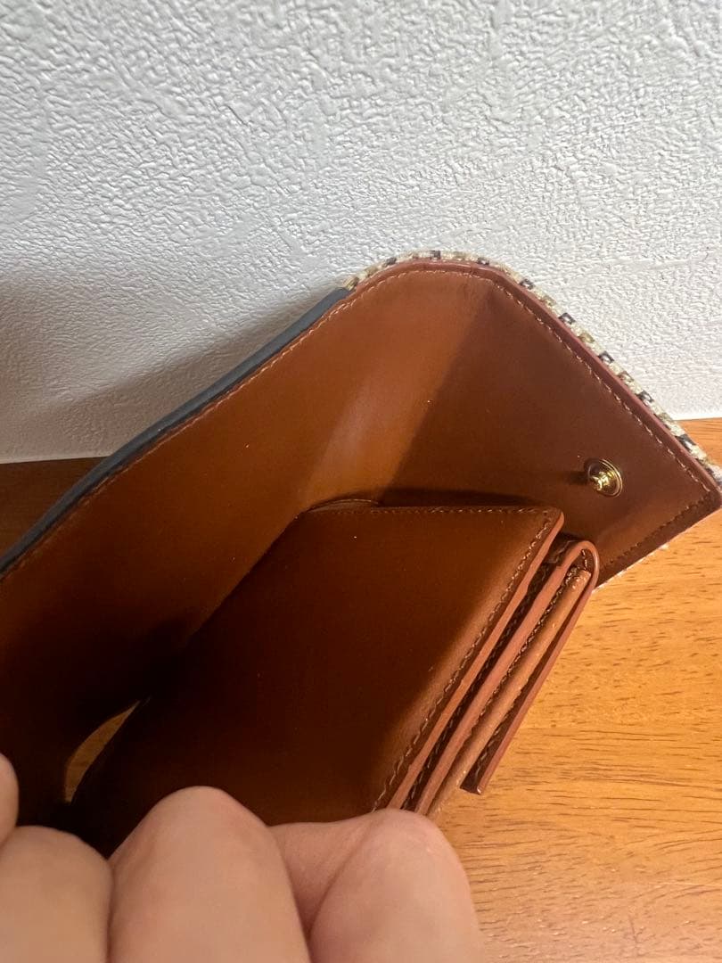 CELINE チェック柄 三つ折り財布