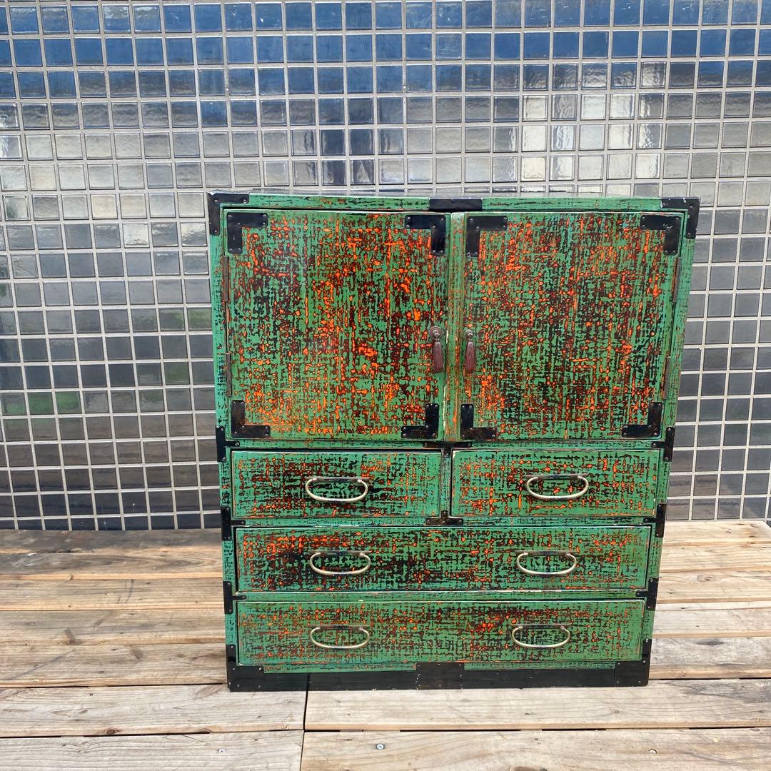 昭和レトロ 箪笥 漆塗り 小引き出し 時代物 チェスト 骨董品 古道具 和家具