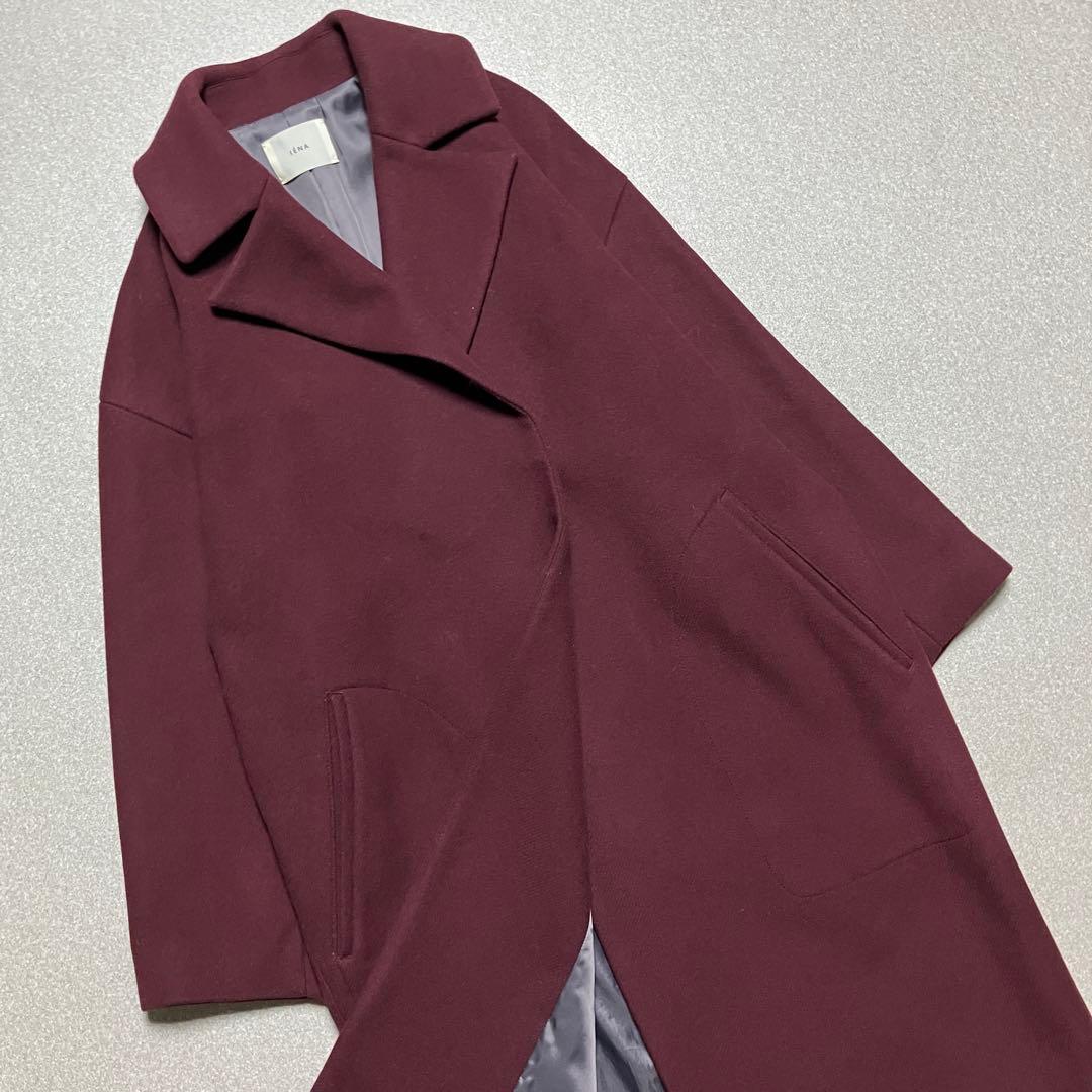 【イエナ×マンテコ】コクーン チェスターコート ボルドー