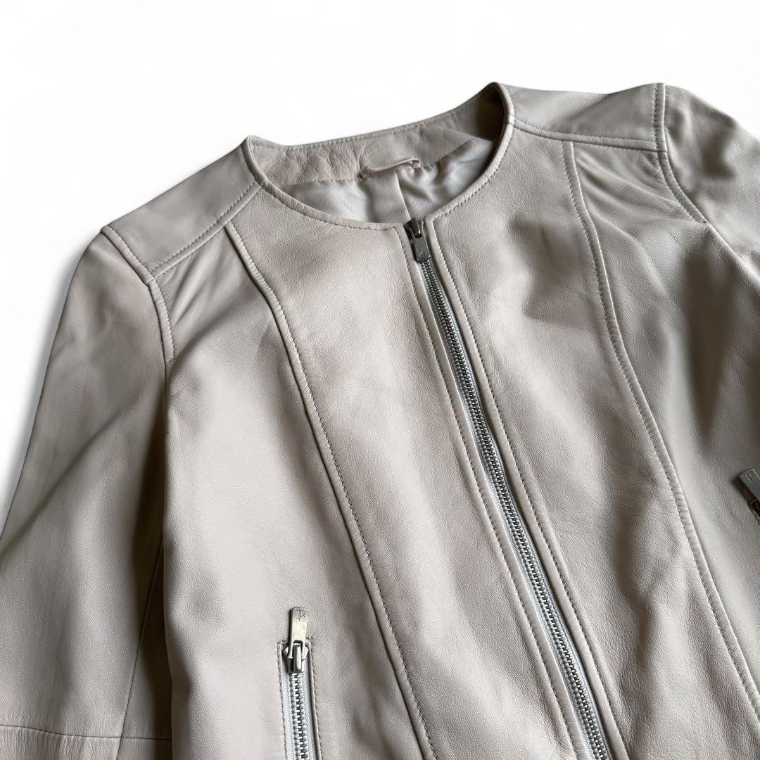 美品　ANAYI　アナイ　ラムレザー　ライダースジャケット　ベージュ　38