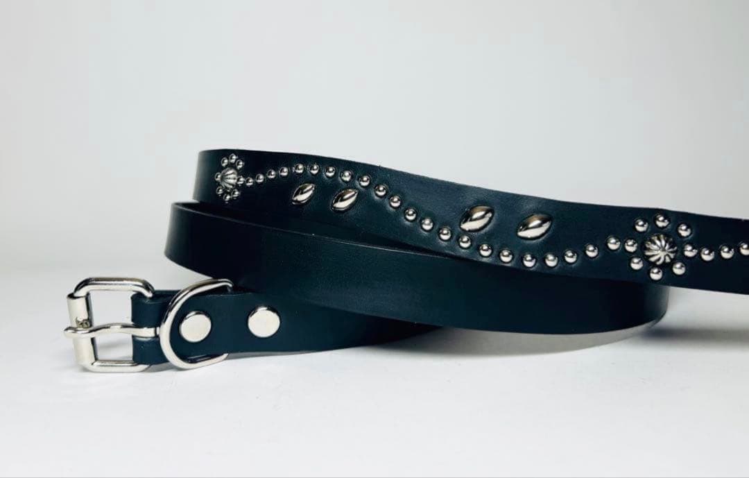 【新品未使用】スタッズナローベルト18mm幅 ダブルリーフhtcナロー好き