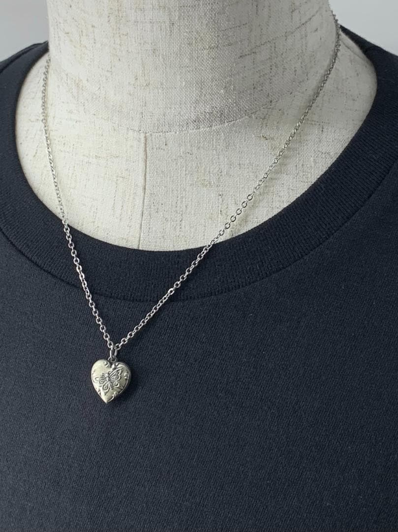 スウィートハートジュエリーバタフライ蝶 シルバーヴィンテージネックレス NAVY