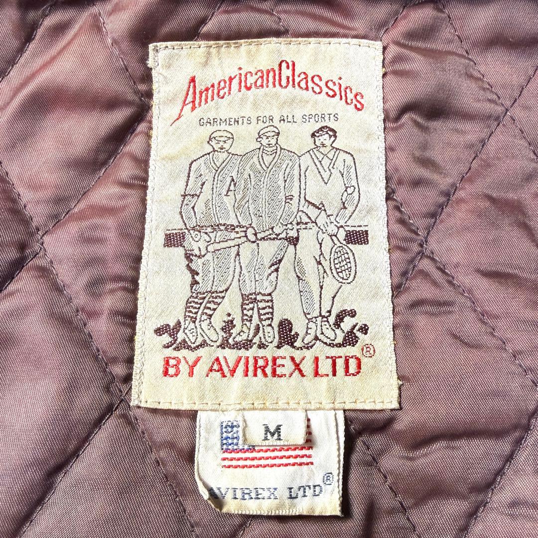 90s✨AVIREX アーチロゴ バーシティ オールレザージャケット M 短丈