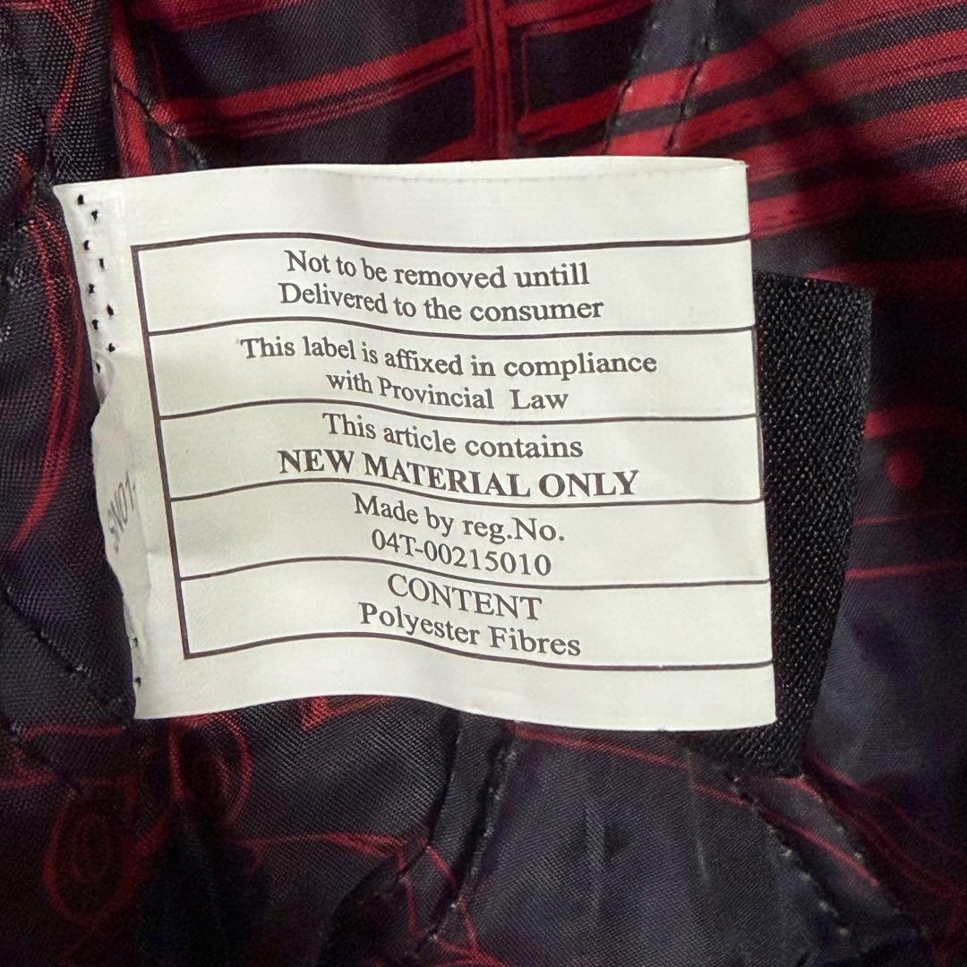 極美品 snap on ワークジャケット 刺繍ロゴ 中綿キルティング 黒 赤