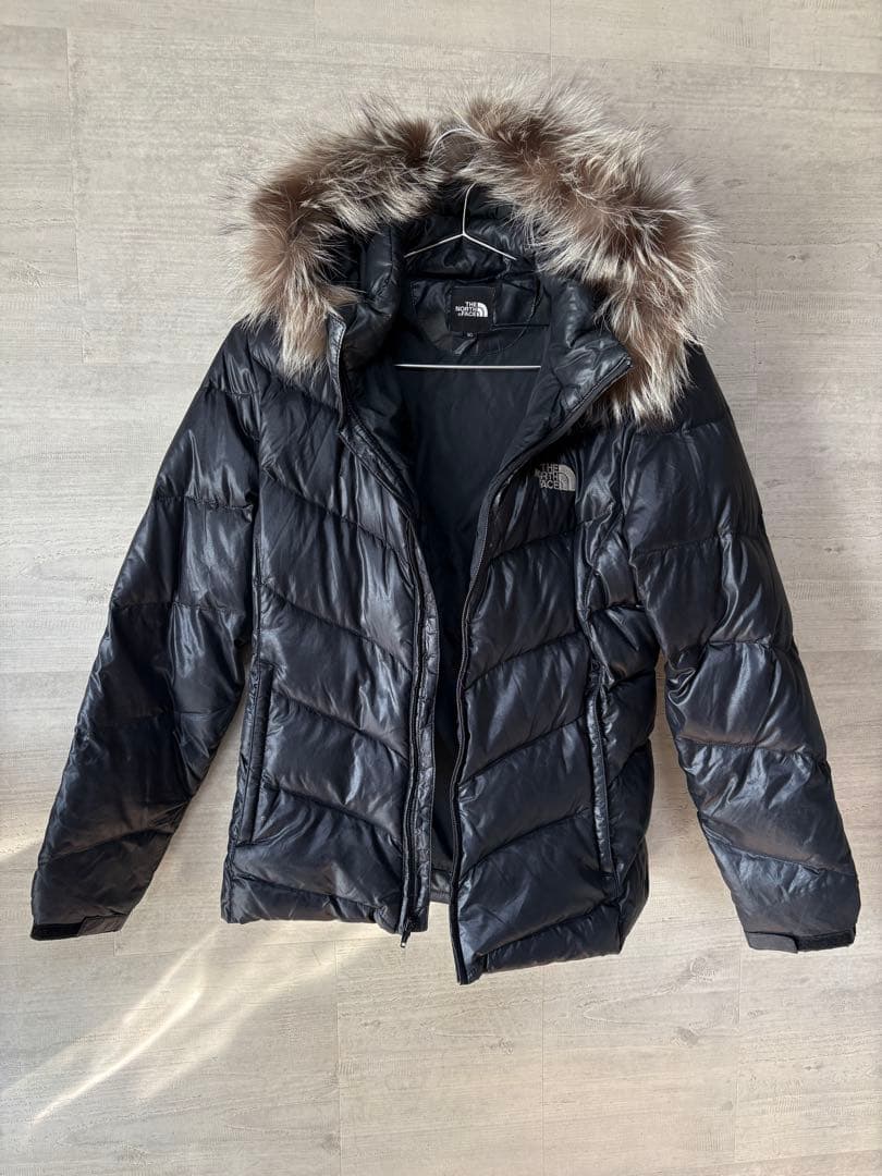 ノースフェイス ファー付き ダウン ジャケット Lサイズ ブラック タウンユース