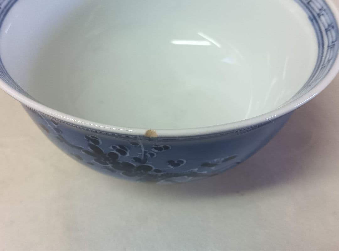 寉峰　蓋付飯椀　10客　茶漬茶碗　小鉢　小丼　骨董品　時代物　染付　木箱