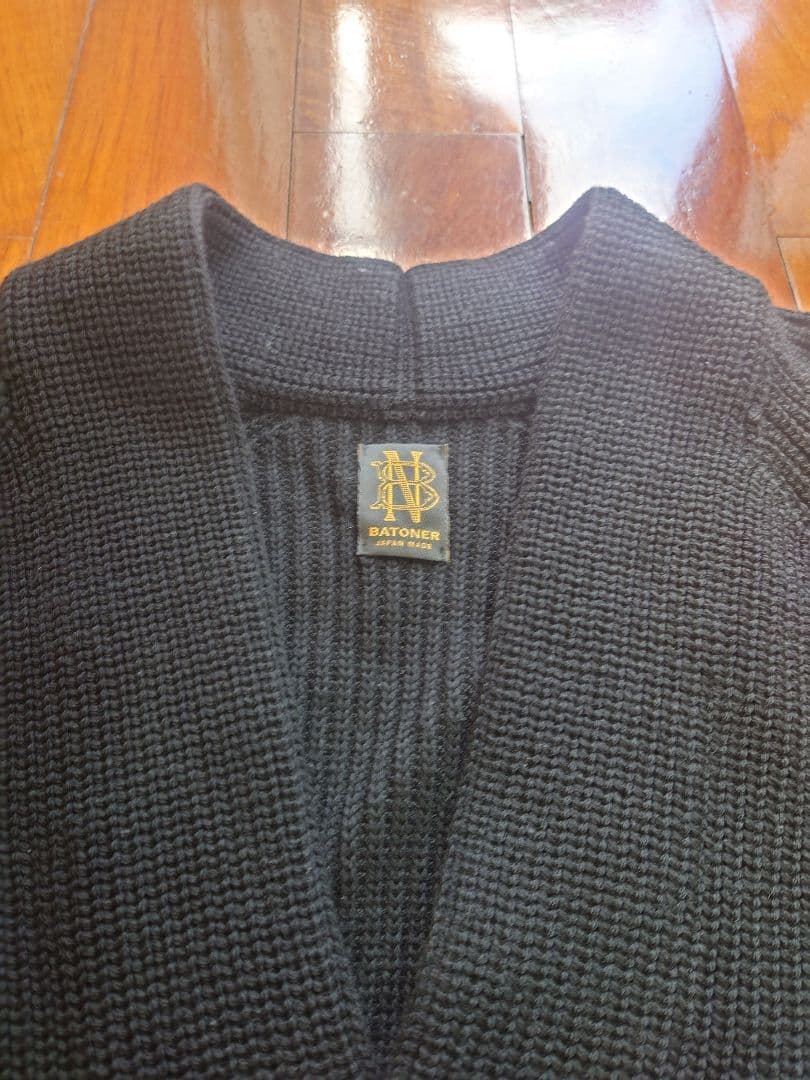 BATONER ショールカラー カーディガン ブラック