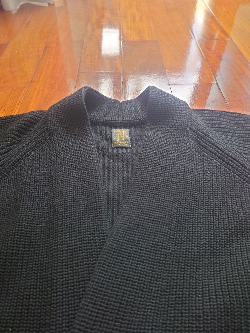 BATONER ショールカラー カーディガン ブラック