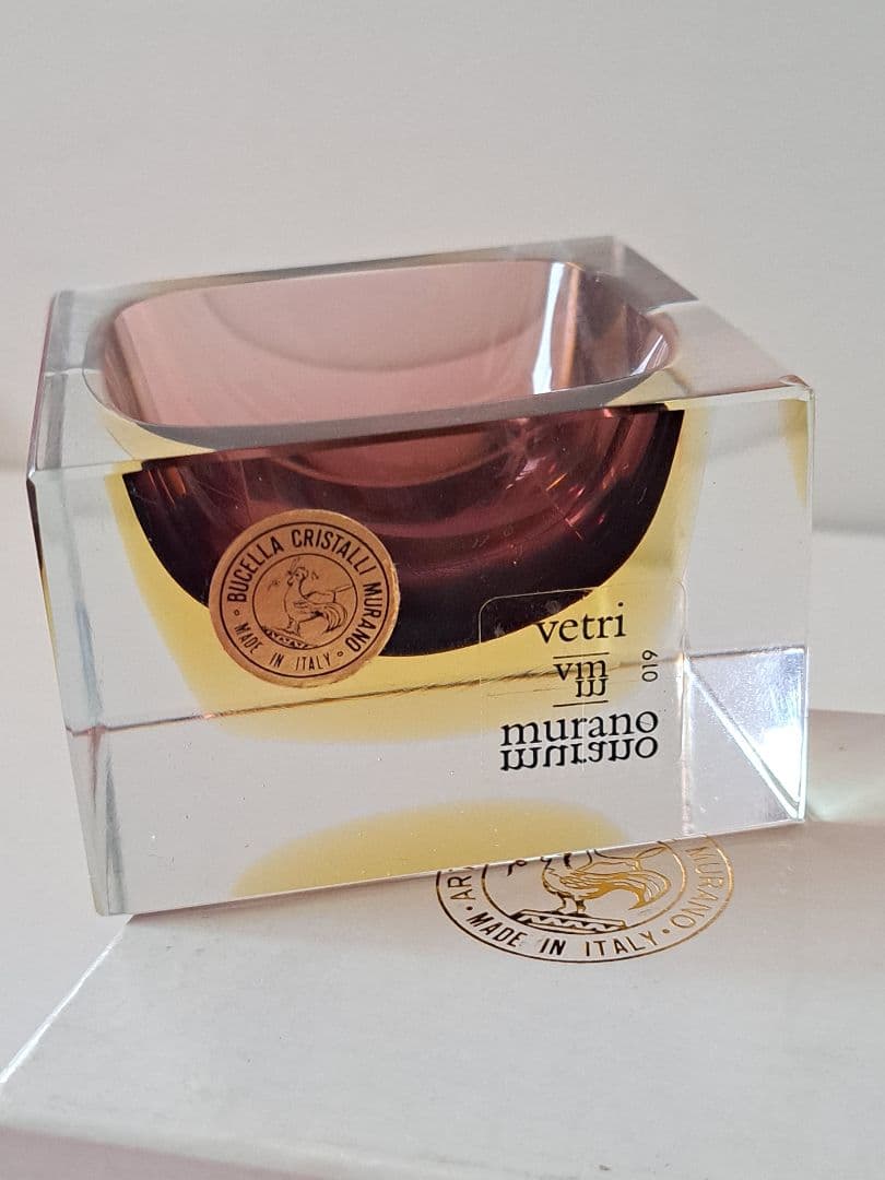 灰皿 ビンテージ ムラノ ガラス BUCELLA RENZO vetri