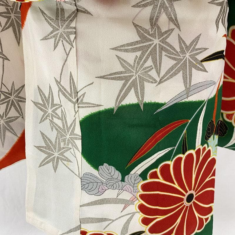 511ag27◎七五三 三歳 女の子 セミアンティーク着物&被布 レトロ 白◎