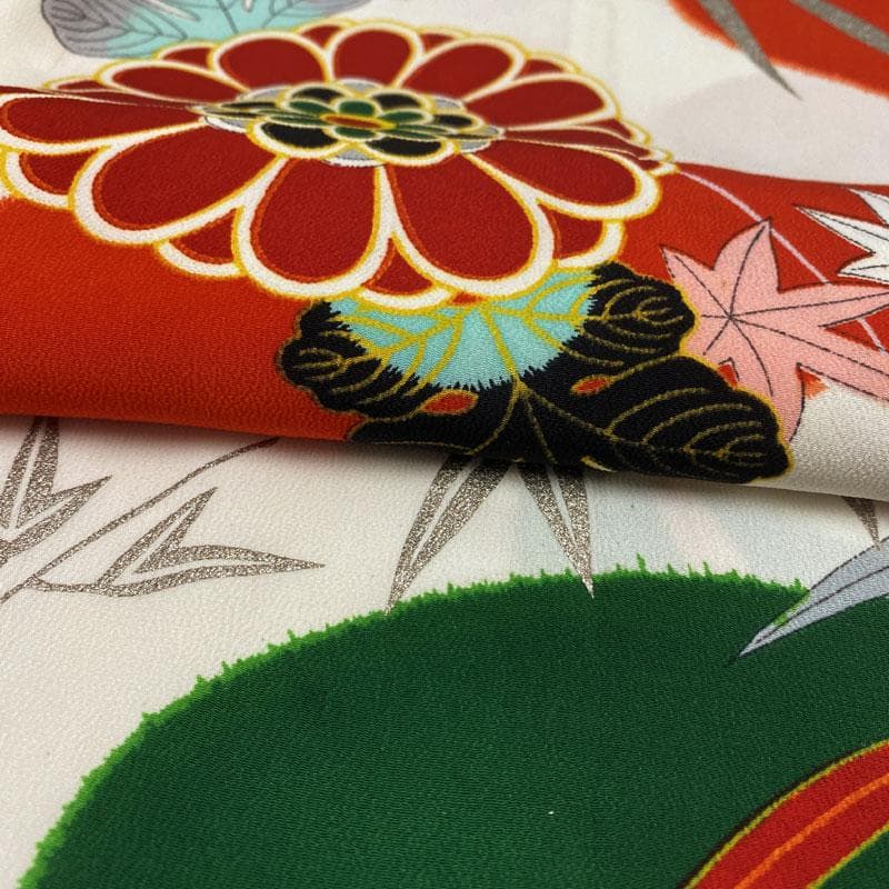 511ag27◎七五三 三歳 女の子 セミアンティーク着物&被布 レトロ 白◎