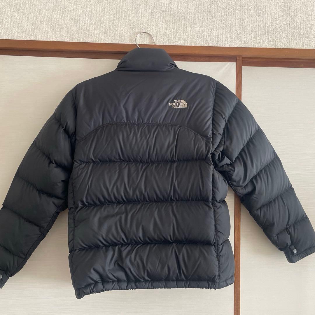 ザノースフェイス ヌプシダウンジャケット 刺繍ロゴ ブラック