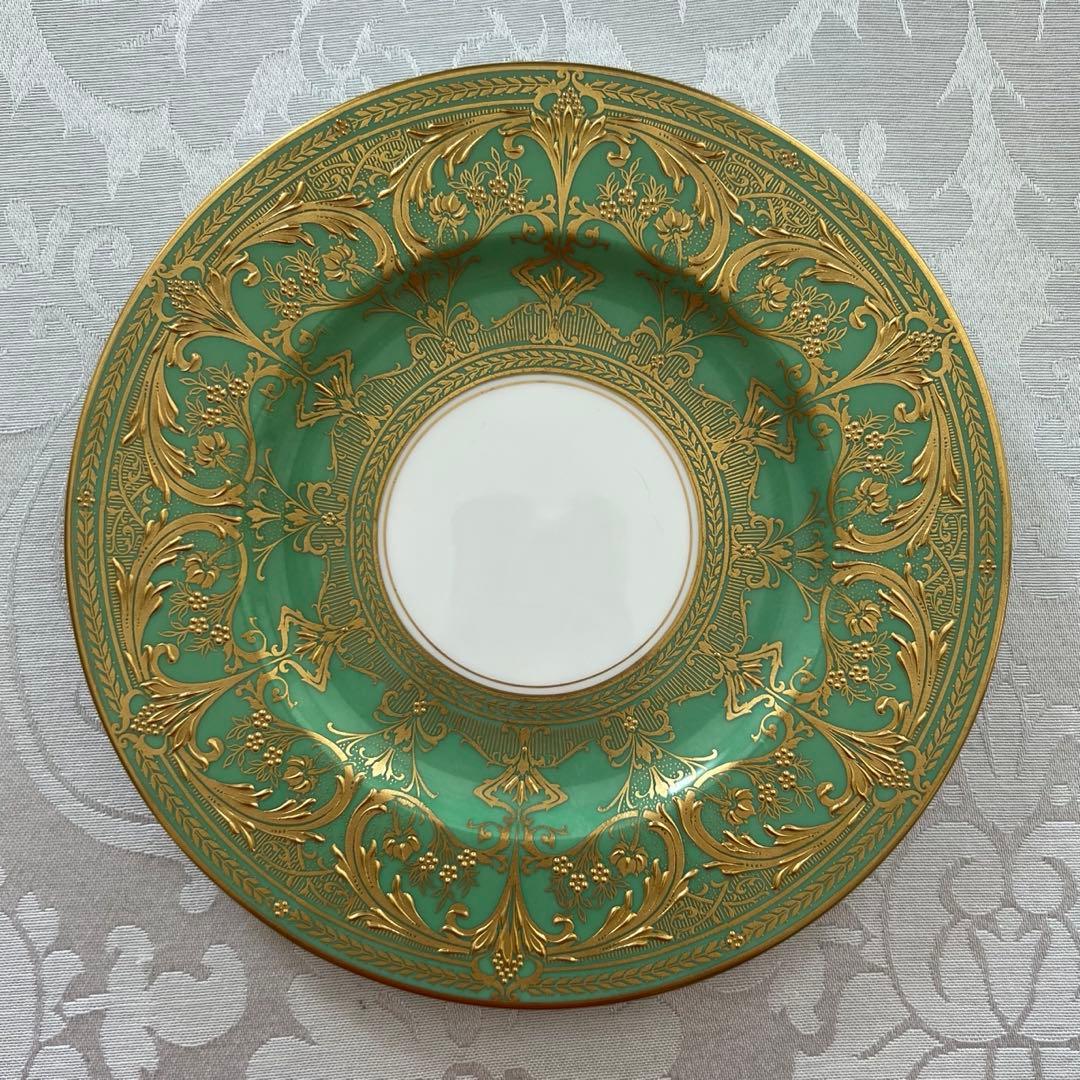 【英国アンティーク】美品　高級　ロイヤルウースター　金彩　金盛　エナメル　皿