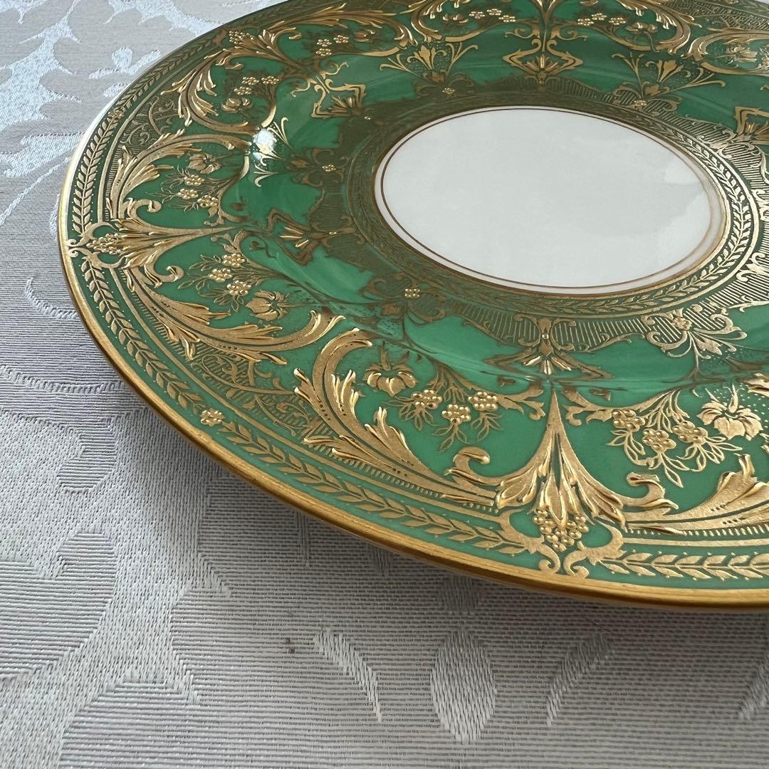 【英国アンティーク】美品　高級　ロイヤルウースター　金彩　金盛　エナメル　皿