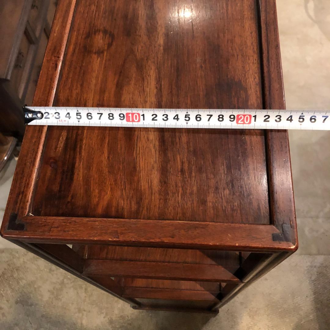 唐木　茶箪笥　茶棚　飾り棚　違い棚　引出し付き　レトロ　木製オープンシェルフ