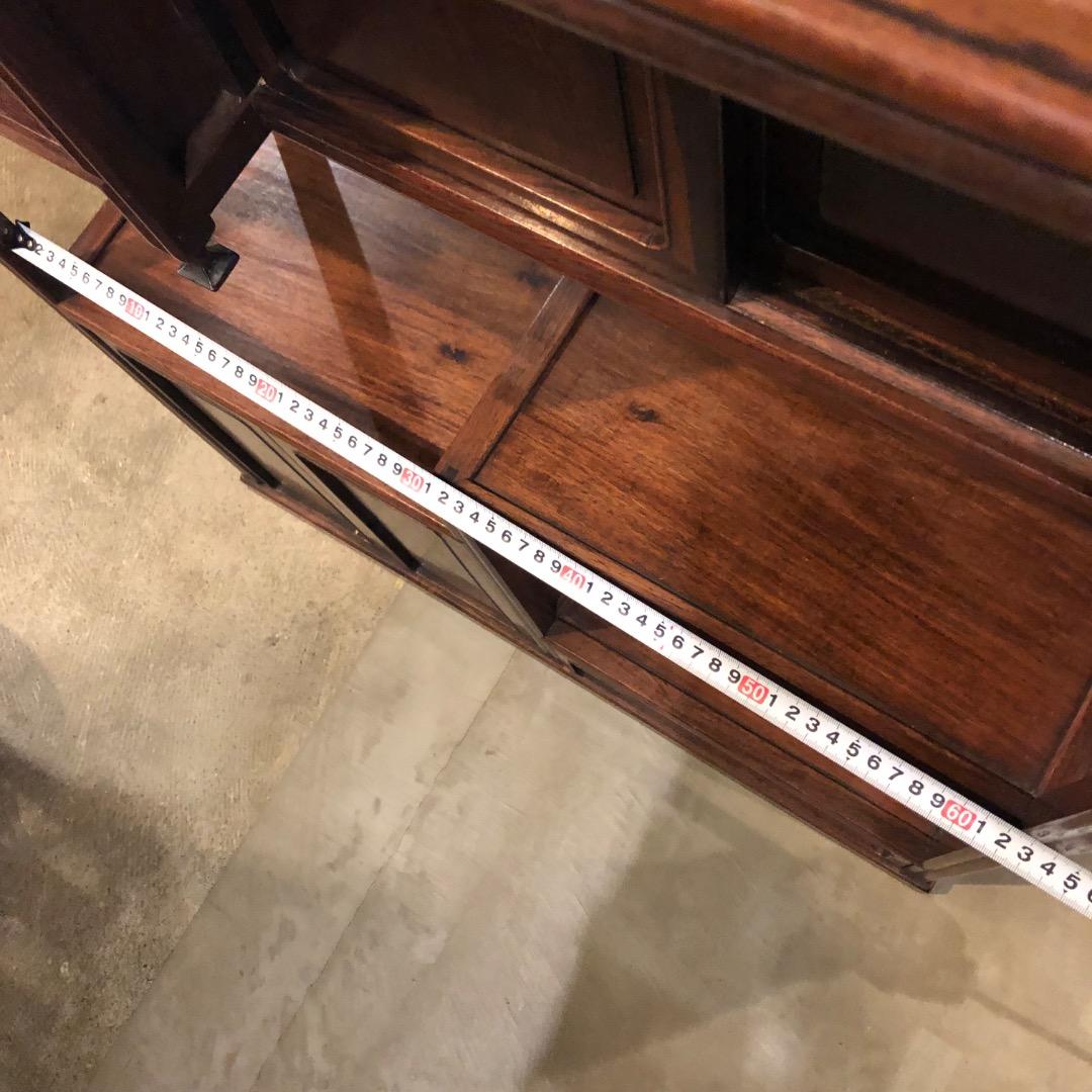 唐木　茶箪笥　茶棚　飾り棚　違い棚　引出し付き　レトロ　木製オープンシェルフ