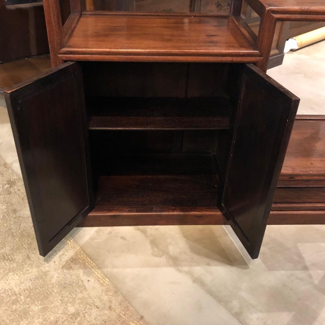 唐木　茶箪笥　茶棚　飾り棚　違い棚　引出し付き　レトロ　木製オープンシェルフ